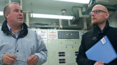 Visite par les experts de l’Institut du local “noyau dur” du réacteur à haut flux (RHF) de l’Institut Laue-Langevin (ILL) à Grenoble (Isère)
