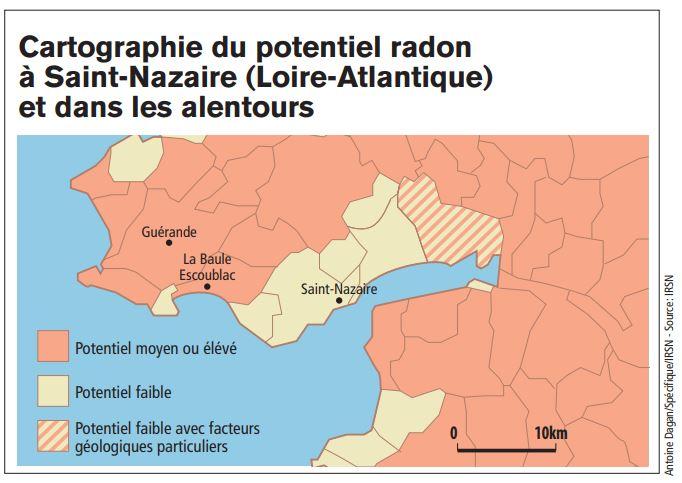 Carte potentiel radon Saint Nazaire 